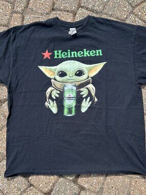 Heineken Grogu Yoda Star Wars T Shirt Sz 2XL